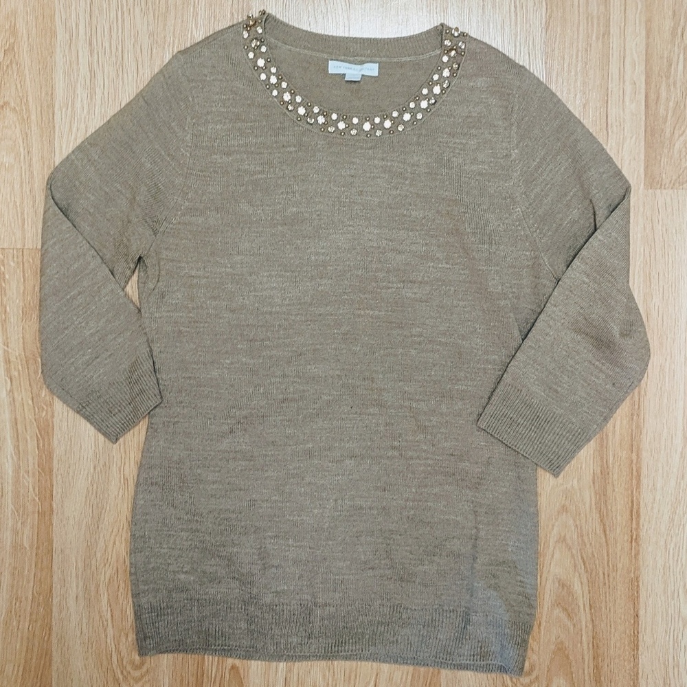 NY & Co Jewelled Collar Sweater